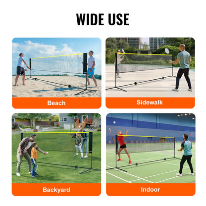 Badminton Net, Height Adjustable Volleyball Net, 10ft Wide Foldable Pickleball Net, Portable Easy Setup Tennis Net Set with Poles, Stand and Carry Bag, for Kids Backyard Game Indoor Outdoor Use - Image 6