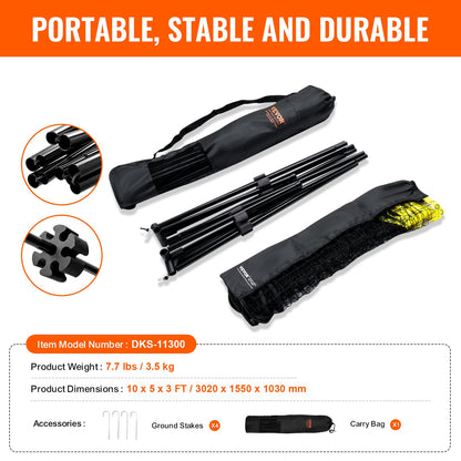 Badminton Net, Height Adjustable Volleyball Net, 10ft Wide Foldable Pickleball Net, Portable Easy Setup Tennis Net Set with Poles, Stand and Carry Bag, for Kids Backyard Game Indoor Outdoor Use - Image 7