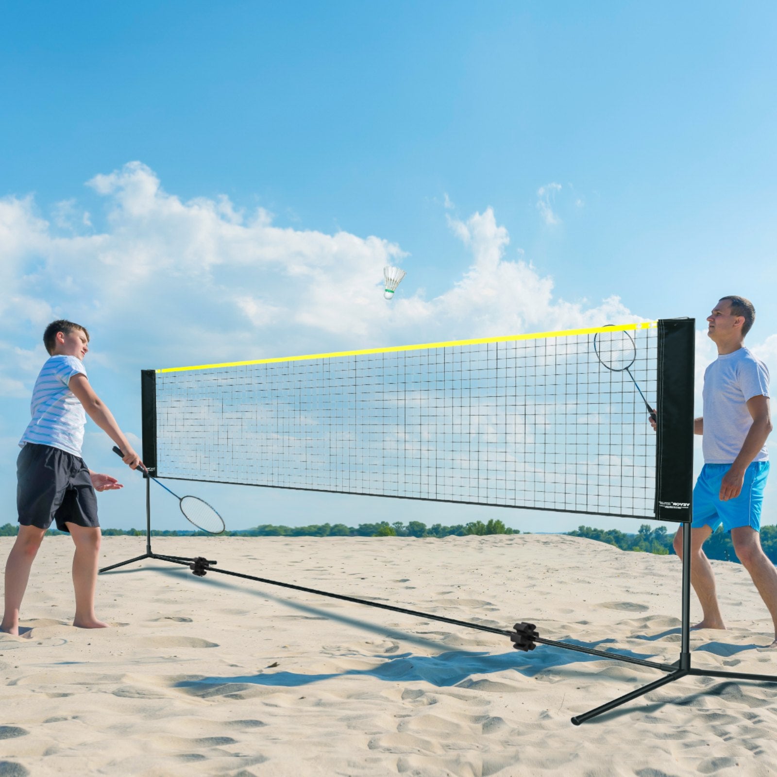 Badminton Net, Height Adjustable Volleyball Net, 10ft Wide Foldable Pickleball Net, Portable Easy Setup Tennis Net Set with Poles, Stand and Carry Bag, for Kids Backyard Game Indoor Outdoor Use - Image 8