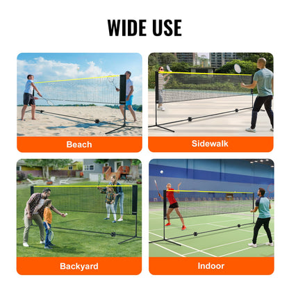 Badminton Net, Height Adjustable Volleyball Net, 17ft Wide Foldable Pickleball Net, Portable Easy Setup Tennis Net Set with Poles, Stand and Carry Bag, for Kids Backyard Game Indoor Outdoor Use - Image 6