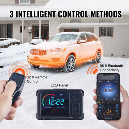 8 KW Diesel Air Heater, Bluetooth App Control All-on-one Diesel Heater with Automatic Altitude Adjustment, Remote Control and LCD, Portable Parking Heater for Home RV Trailer Camper Van Boat - Image 3