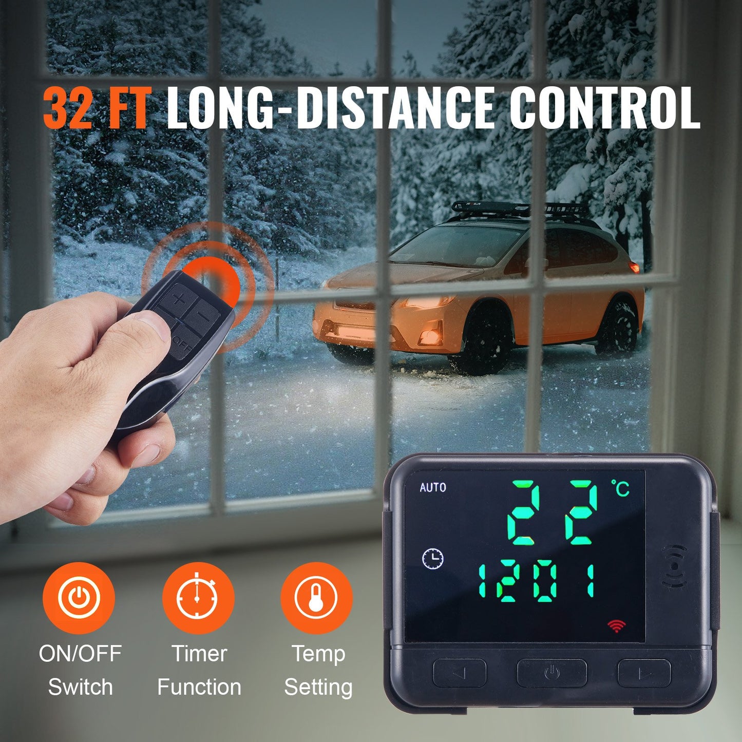 Diesel Air Heater, 12V 5KW All-on-one Diesel Heater with Remote Control and LCD Display, 5L Fuel Tank Portable Diesel Parking Heater, Rapid Heating for RV Trailer Camper Van Boat - Image 3