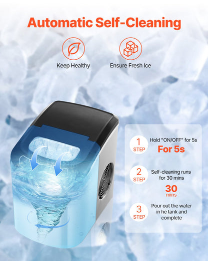 Portable Countertop Ice Maker 33Lbs/24H Self-Cleaning with Scoop Basket - Image 4