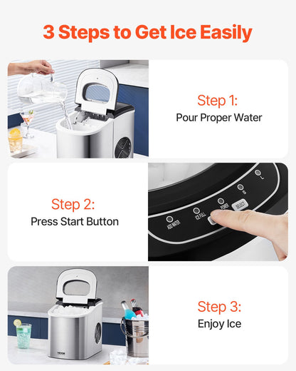 Portable Countertop Ice Maker 33Lbs/24H Self-Cleaning with Scoop Basket - Image 5