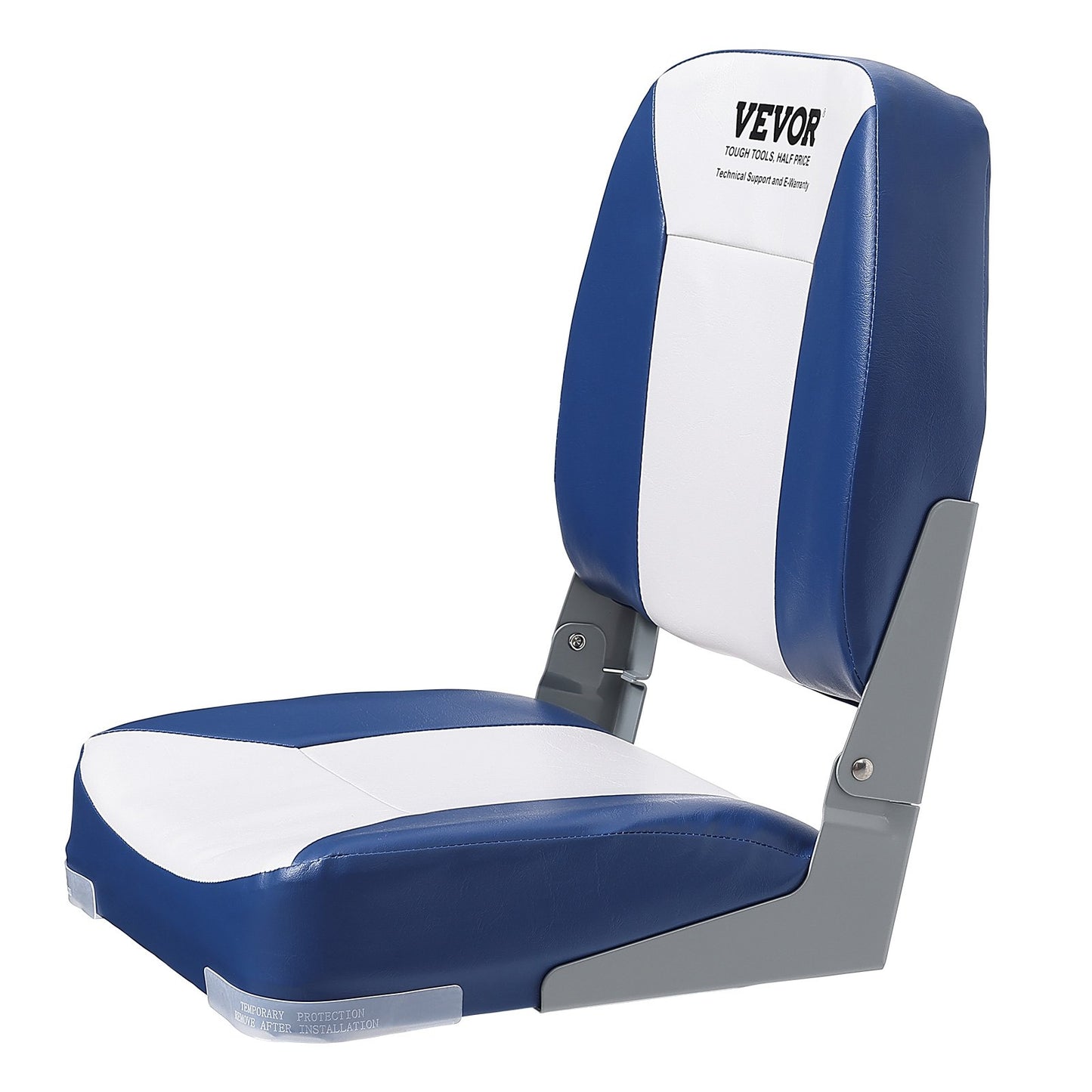 Boat Seat, 480 mm Low Back Boat Seat, Folding Boat Chair with Thickened Sponge Padding and Hinge, Fold-Down Boat Captain Chair for Fishing Boat, Sightseeing Boat, Speedboat, Canoe, 1-Piece - Image 9