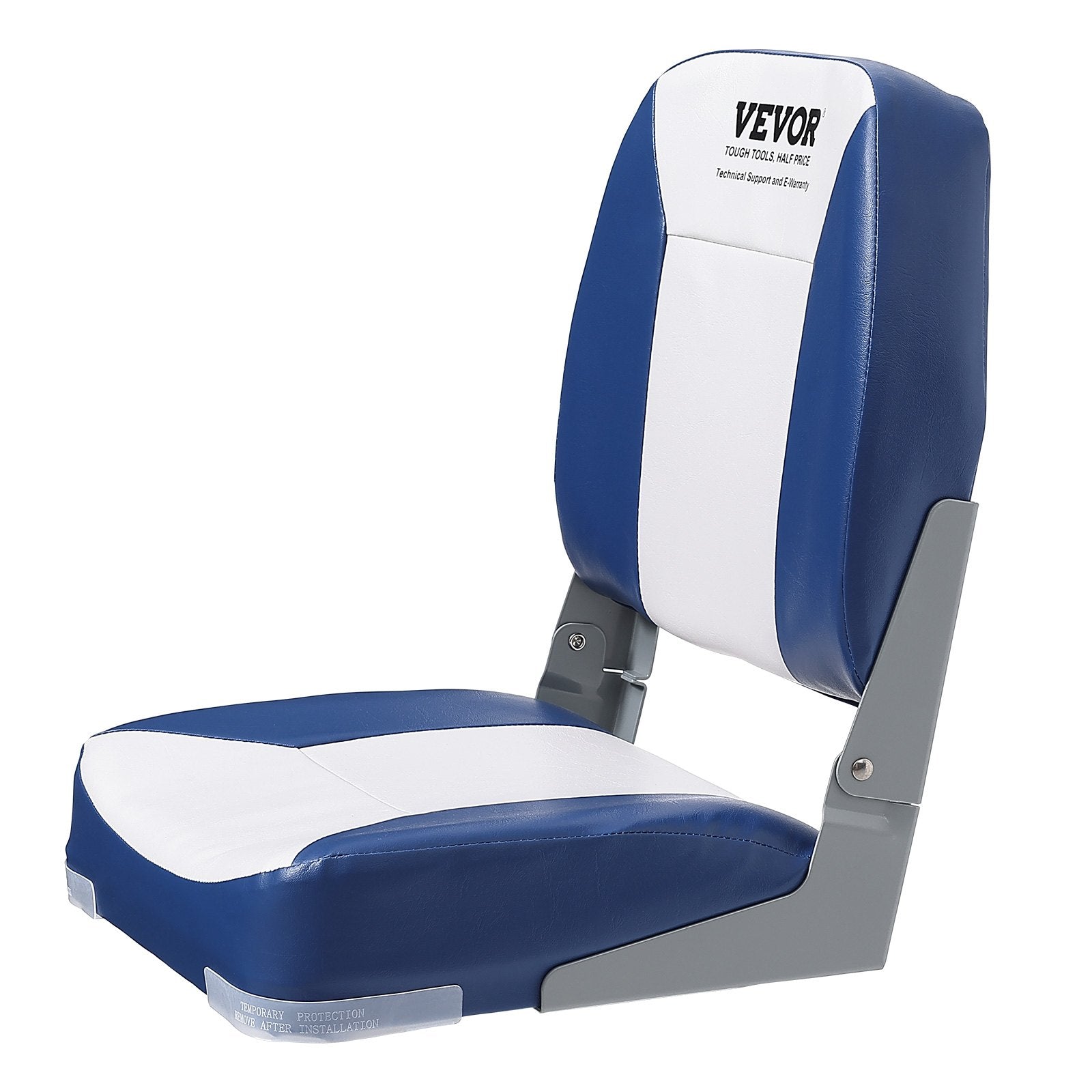 Boat Seat, 480 mm Low Back Boat Seat, Folding Boat Chair with Thickened Sponge Padding and Hinge, Fold-Down Boat Captain Chair for Fishing Boat, Sightseeing Boat, Speedboat, Canoe, 1-Piece - Image 9