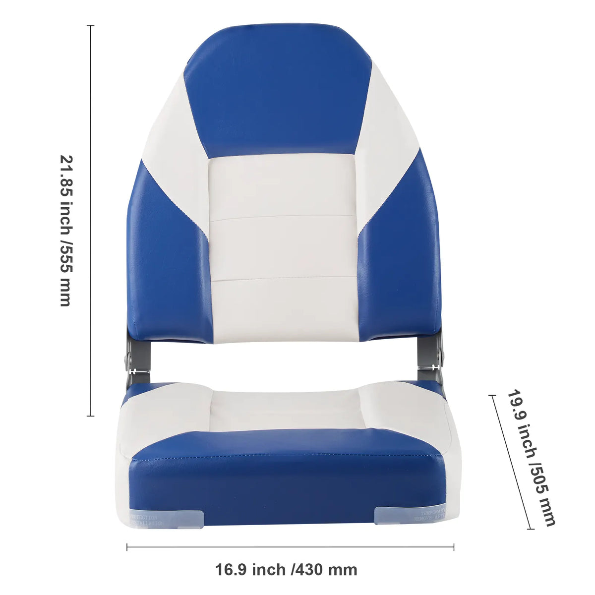 Boat Seats, 555 mm High Back Boat Seat, Folding Boat Chair with Thickened Sponge Padding and Hinge, Fold-Down Boat Captain Chairs for Fishing Boat, Sightseeing Boat, Speedboat, Canoe, 2-Pack - Image 8