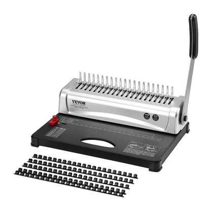 Binding Machine, Comb Binding Machine 21-Holes Binding 450 Sheets, Book Binder Machine with 100 PCS 3/8'' Comb Binding Spines, for Letter Size, A4, A5