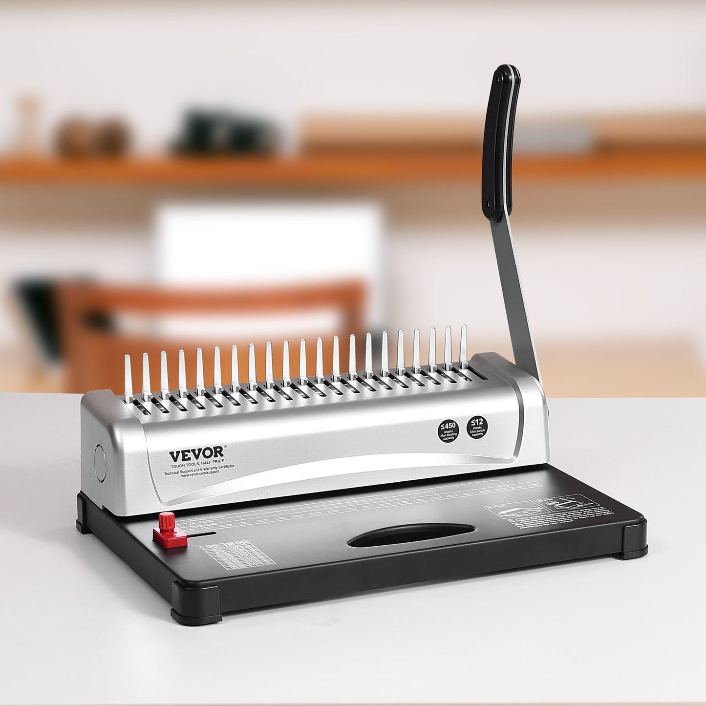 Binding Machine, Comb Binding Machine 21-Holes Binding 450 Sheets, Book Binder Machine with 100 PCS 3/8'' Comb Binding Spines, for Letter Size, A4, A5 - Image 8