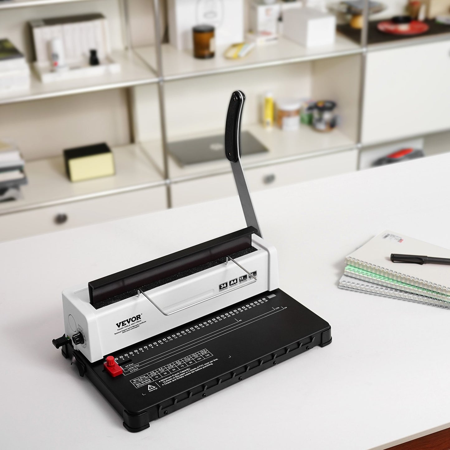 Coil Spiral Binding Machine, Manual Book Maker 34-Holes Binding 120 Sheets, Punch Binder with Adjustable Side Margin, for Letter Size, A4, A5 - Image 8