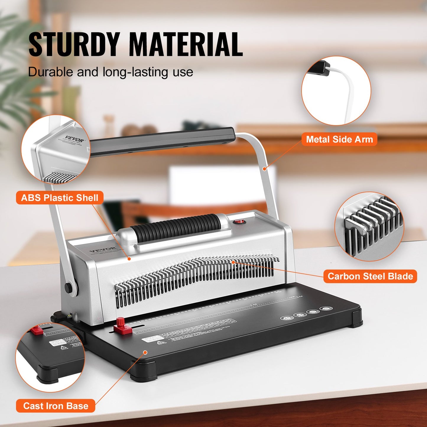 Coil Spiral Binding Machine, Manual Book Maker with Electric Binding, 46-Holes Binding 500 Sheets Punch Binder, with 100pcs 5/16'' Coil Binding Spines, for Letter Size, A4, A5 - Image 5