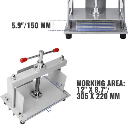 Manual Paper Press Machine, 12x8.6 inch for A4 Sized Papers Flatting Machine, 10cm Thickness Steel Frame Manual Flat Paper Press Machine, Papermaking Book Press - Image 3