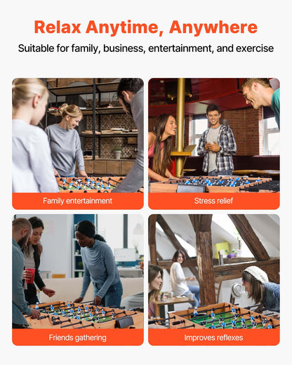 Folding Foosball Table, 106 cm Standard Size Table, Indoor Full Size Foosball Tables for Home, Family, and Game Room, Durable Soccer Set, Includes 2 Balls - Image 5