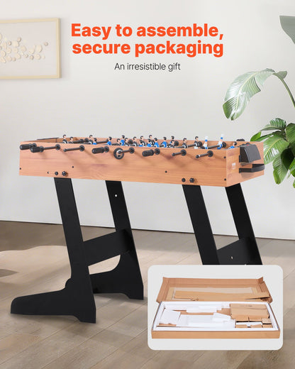 Folding Foosball Table, 106 cm Standard Size Table, Indoor Full Size Foosball Tables for Home, Family, and Game Room, Durable Soccer Set, Includes 2 Balls - Image 6