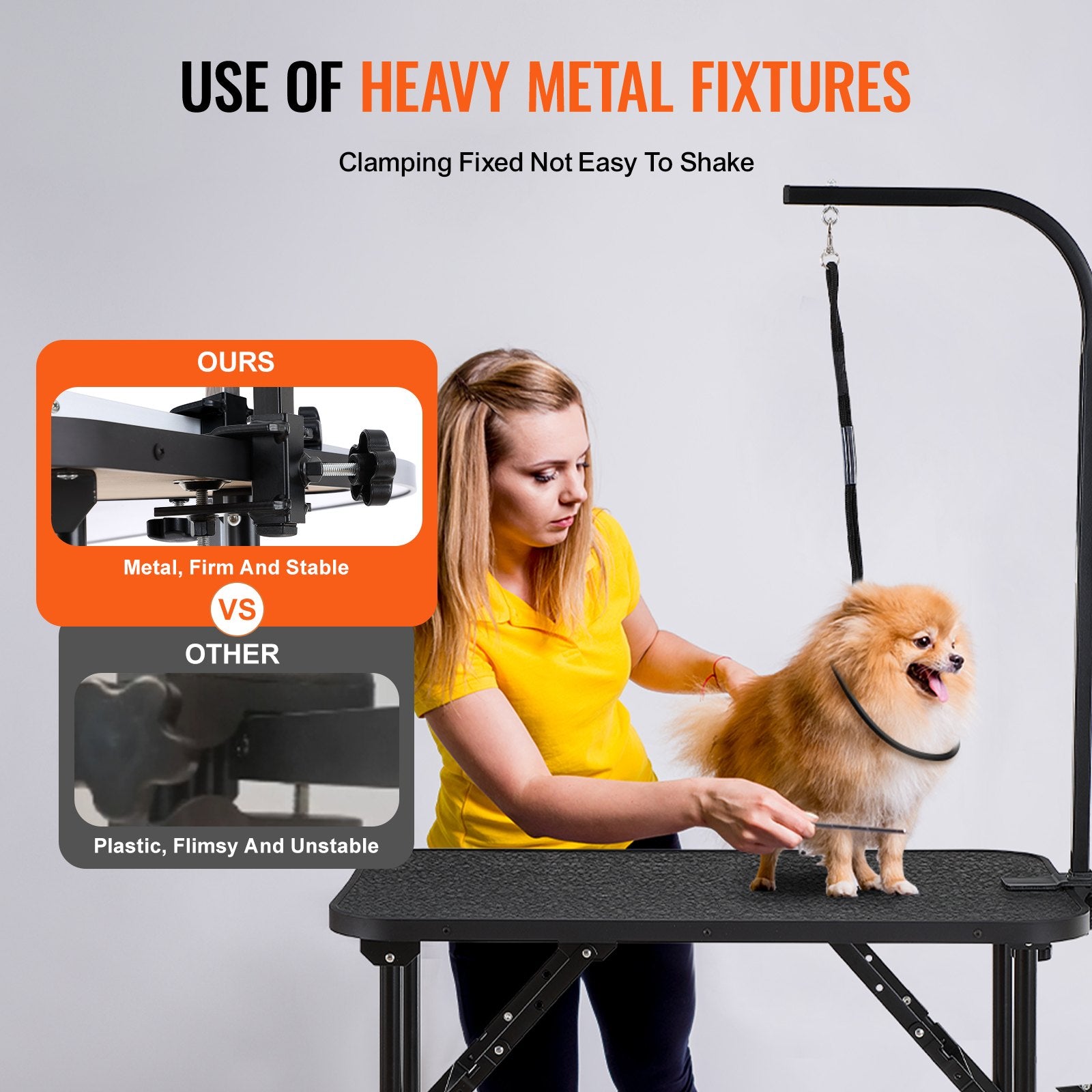 Pet Grooming Table Arm with Clamp, 808 x 460 mm Dog Grooming Station, Foldable Pets Grooming Stand for Medium and Small Dogs, Free No Sit Haunch Holder with Grooming Loop, Bearing 99.8kg - Image 3