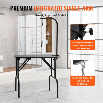 Pet Grooming Table Arm with Clamp, 808 x 460 mm Dog Grooming Station, Foldable Pets Grooming Stand for Medium and Small Dogs, Free No Sit Haunch Holder with Grooming Loop, Bearing 99.8kg - Image 4