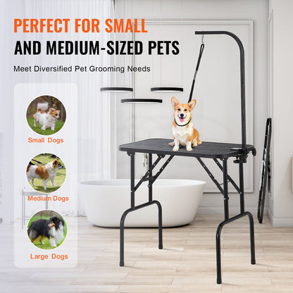 Pet Grooming Table Arm with Clamp, 808 x 460 mm Dog Grooming Station, Foldable Pets Grooming Stand for Medium and Small Dogs, Free No Sit Haunch Holder with Grooming Loop, Bearing 99.8kg - Image 6