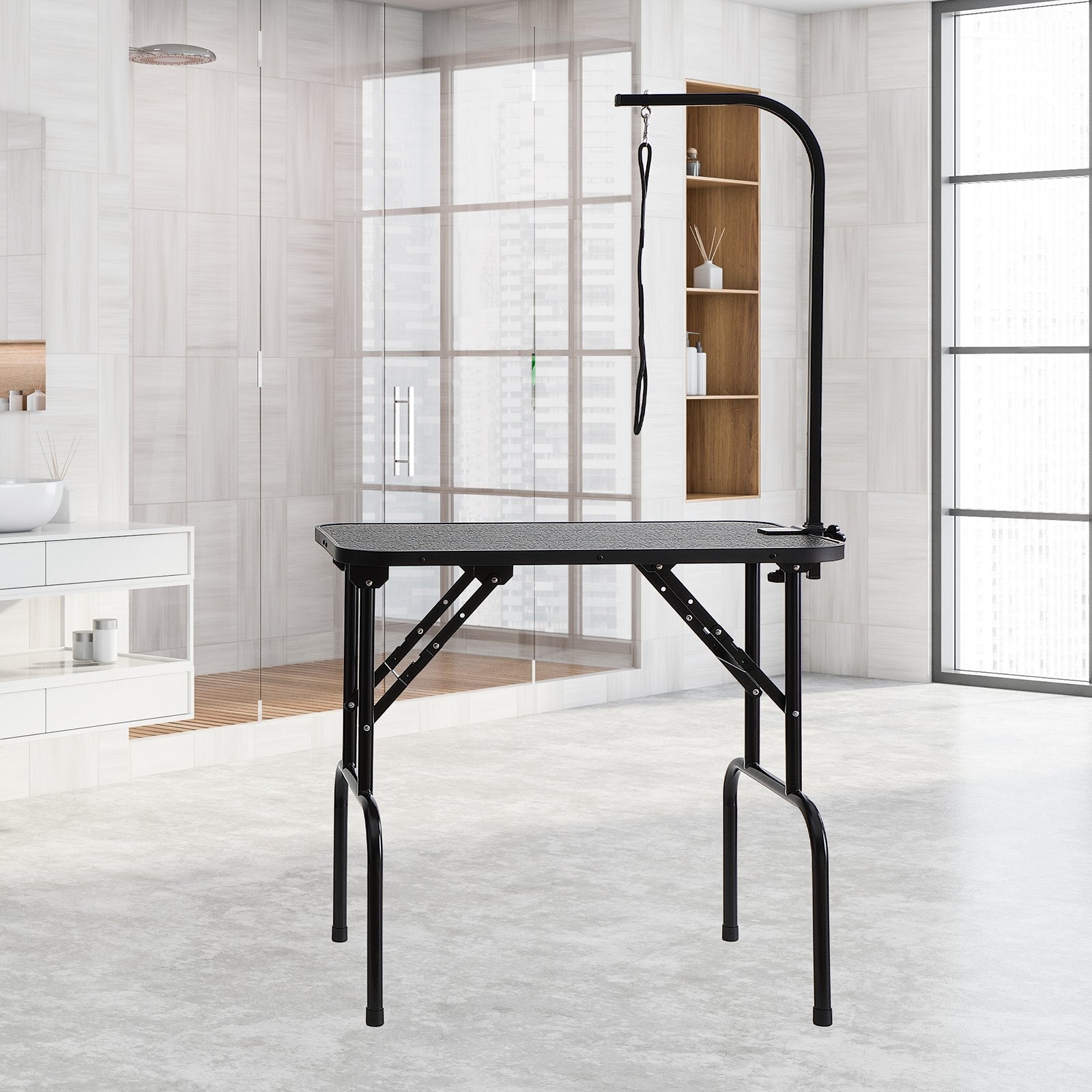 Pet Grooming Table Arm with Clamp, 808 x 460 mm Dog Grooming Station, Foldable Pets Grooming Stand for Medium and Small Dogs, Free No Sit Haunch Holder with Grooming Loop, Bearing 99.8kg - Image 8