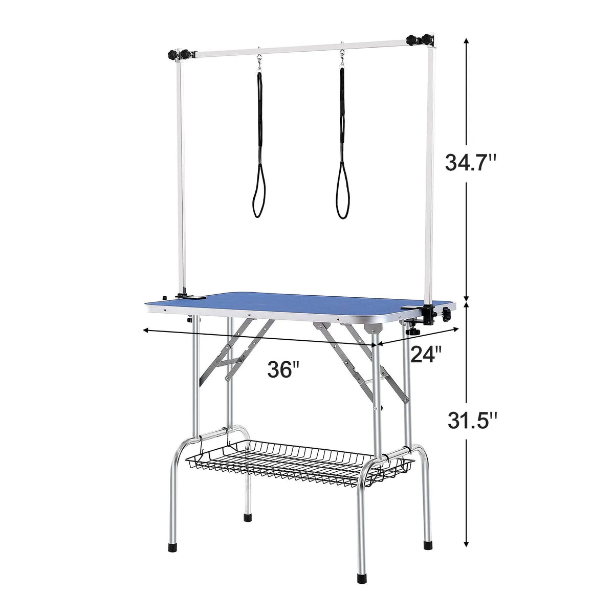 Pet Grooming Table Two Arms with Clamp, 915 x 610mm Dog Grooming Station, Foldable Pets Grooming Stand for Medium and Small Dogs, Free Two No Sit Haunch Holder with Grooming Loop, Bearing 150kg - Image 8