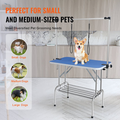 Pet Grooming Table Two Arms with Clamp, 915 x 610mm Dog Grooming Station, Foldable Pets Grooming Stand for Medium and Small Dogs, Free Two No Sit Haunch Holder with Grooming Loop, Bearing 150kg - Image 6