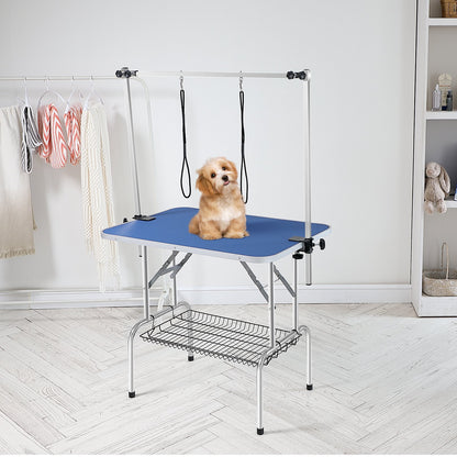 Pet Grooming Table Two Arms with Clamp, 915 x 610mm Dog Grooming Station, Foldable Pets Grooming Stand for Medium and Small Dogs, Free Two No Sit Haunch Holder with Grooming Loop, Bearing 150kg - Image 8
