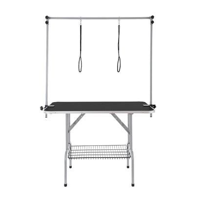 Pet Grooming Table Two Arms with Clamp, 117cm Dog Grooming Station, Foldable Pets Grooming Stand for Medium and Small Dogs, Free Two No Sit Haunch Holder with Grooming Loop, Bearing 149.7kg - Image 9