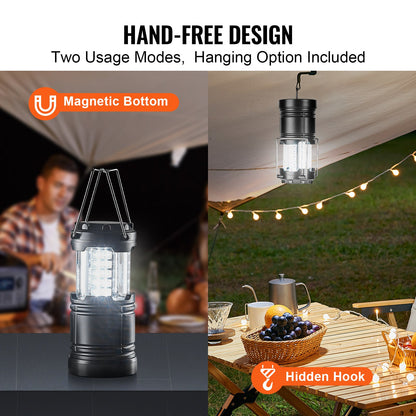 LED Camping Lanterns Collapsible Battery Powered Flashlights Set of 4 - Image 3