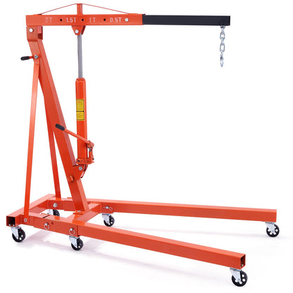 Hydraulic Engine Hoist with Lever, 2000KG Heavy-duty Cherry Picker Shop Crane, Foldable Engine Crane and Engine Hoist leveler for Auto Repair, Motors, Weights Lifting, Loading - Image 9