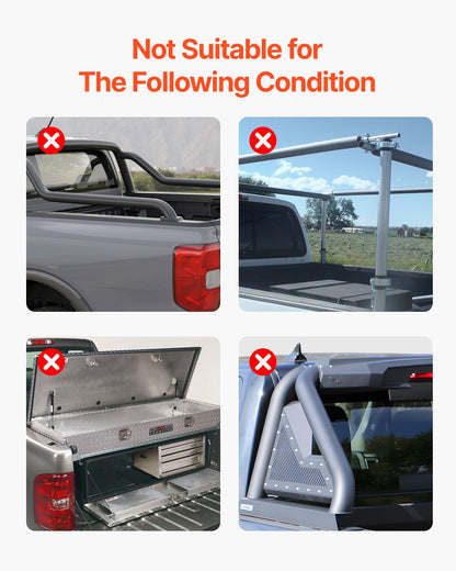 Tri-Fold Truck Bed Tonneau Cover, Compatible with 2015-2024 Ford F-150, 2004 mm Bed, Only Fit 2004 x 1656 mm Inside Bed, 181.4 kg Load Capacity with Built-in LED Light, Quick Folding, Black - Image 7