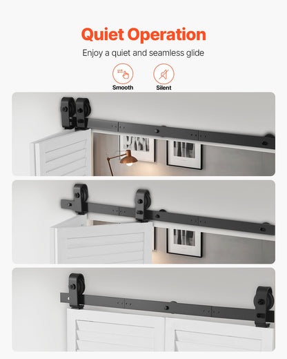 Bi-Folding Sliding Barn Door Hardware Track Kit 40" for Two 18" Doors - Image 5