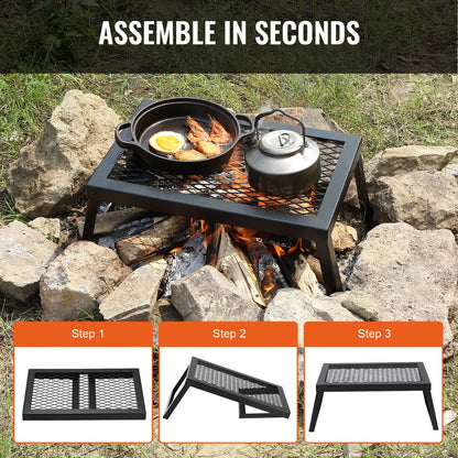 Folding Campfire Grill Portable Camping Fire Pit Steel Outdoor BBQ Picnic - Image 6