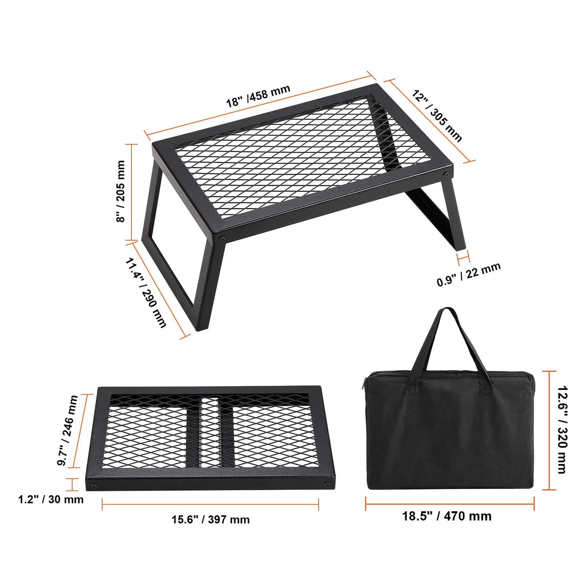Folding Campfire Grill Portable Camping Fire Pit Steel Outdoor BBQ Picnic - Image 7