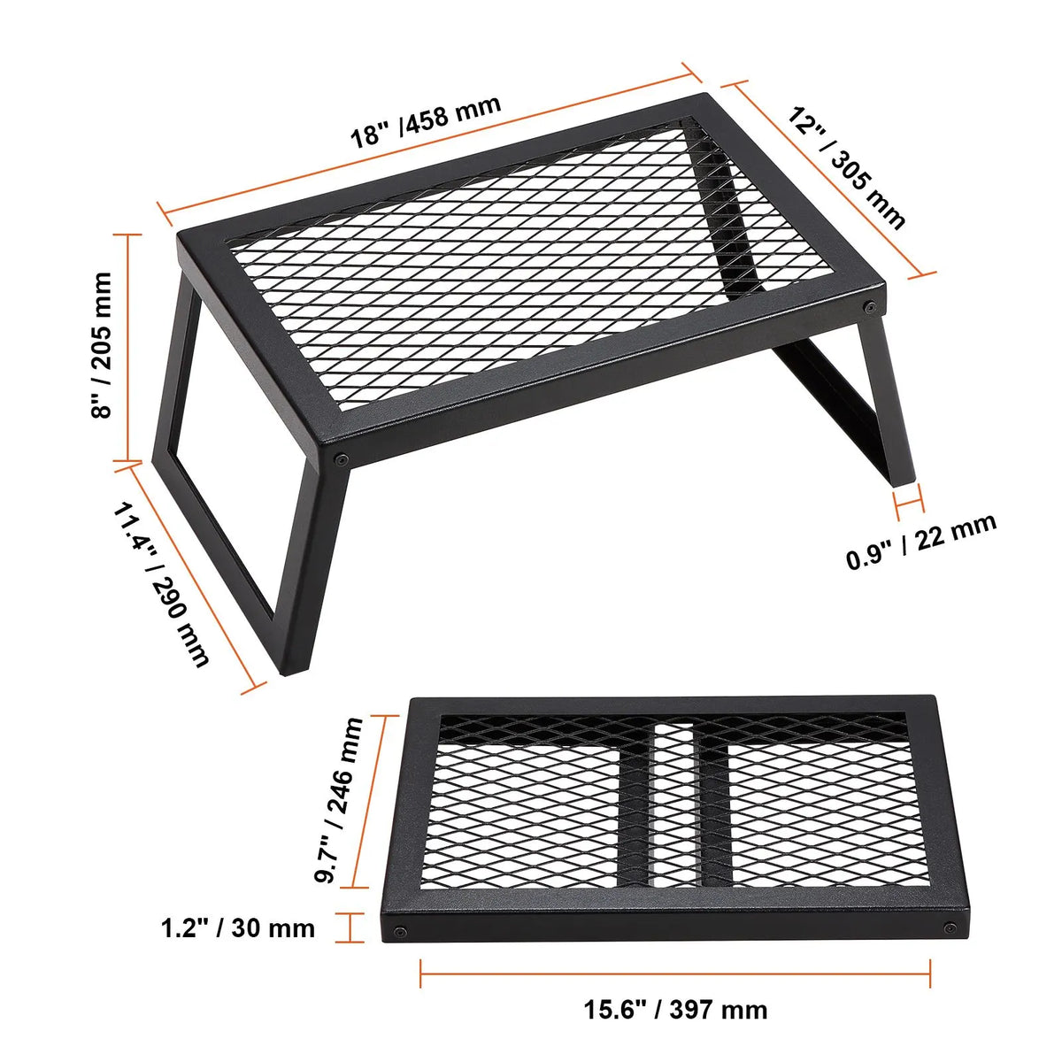 Folding Campfire Grill Portable Camping Fire Pit Steel Outdoor BBQ Picnic - Image 8