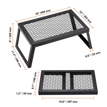 Folding Campfire Grill Portable Camping Fire Pit Steel Outdoor BBQ Picnic - Image 8