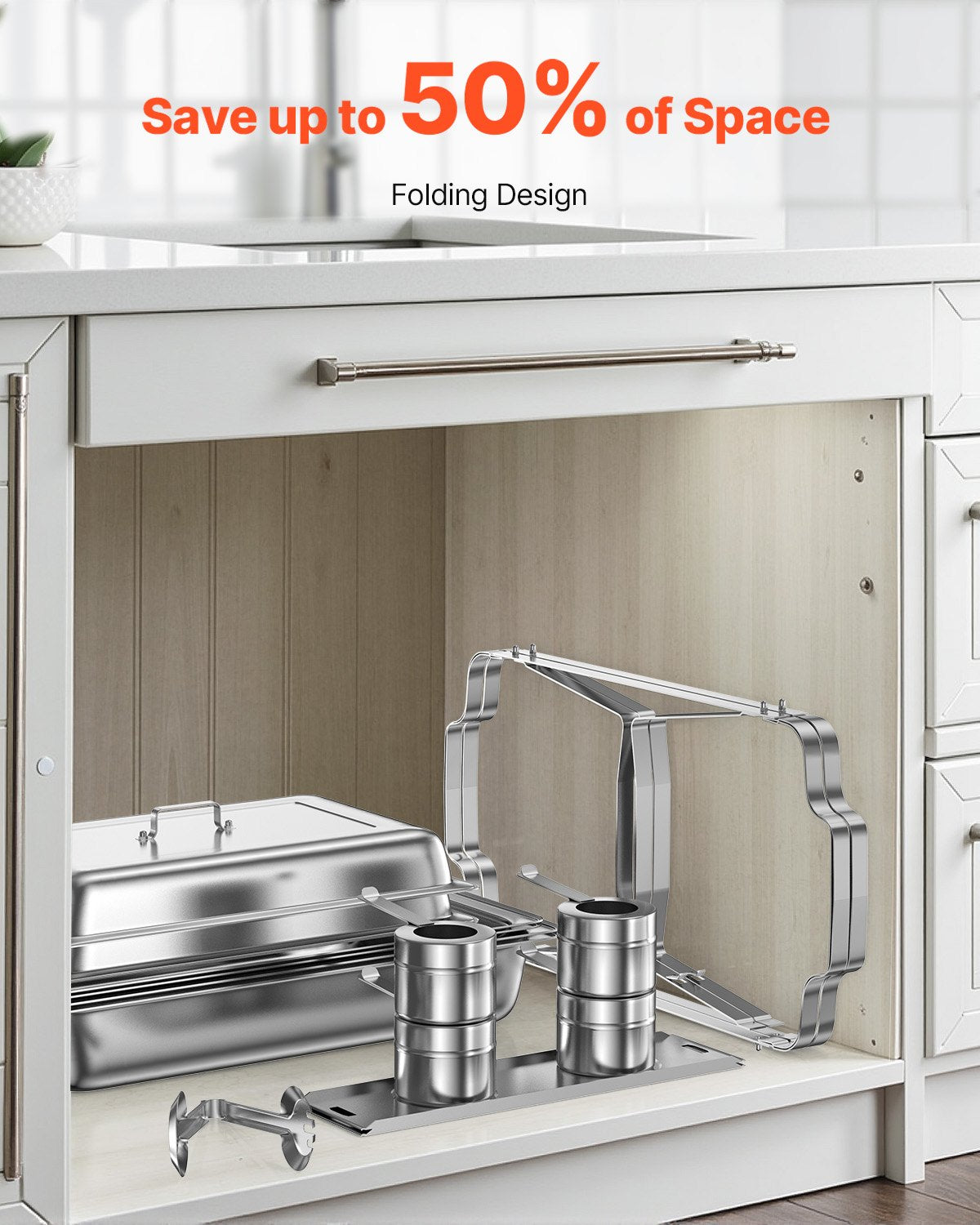 8 Qt 2 Pack Rectangle Chafing Dish Buffet Set Fullsize Pan Stainless Steel - Image 6