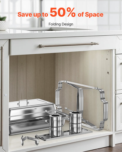 8 Qt 2 Pack Rectangle Chafing Dish Buffet Set Fullsize Pan Stainless Steel - Image 6