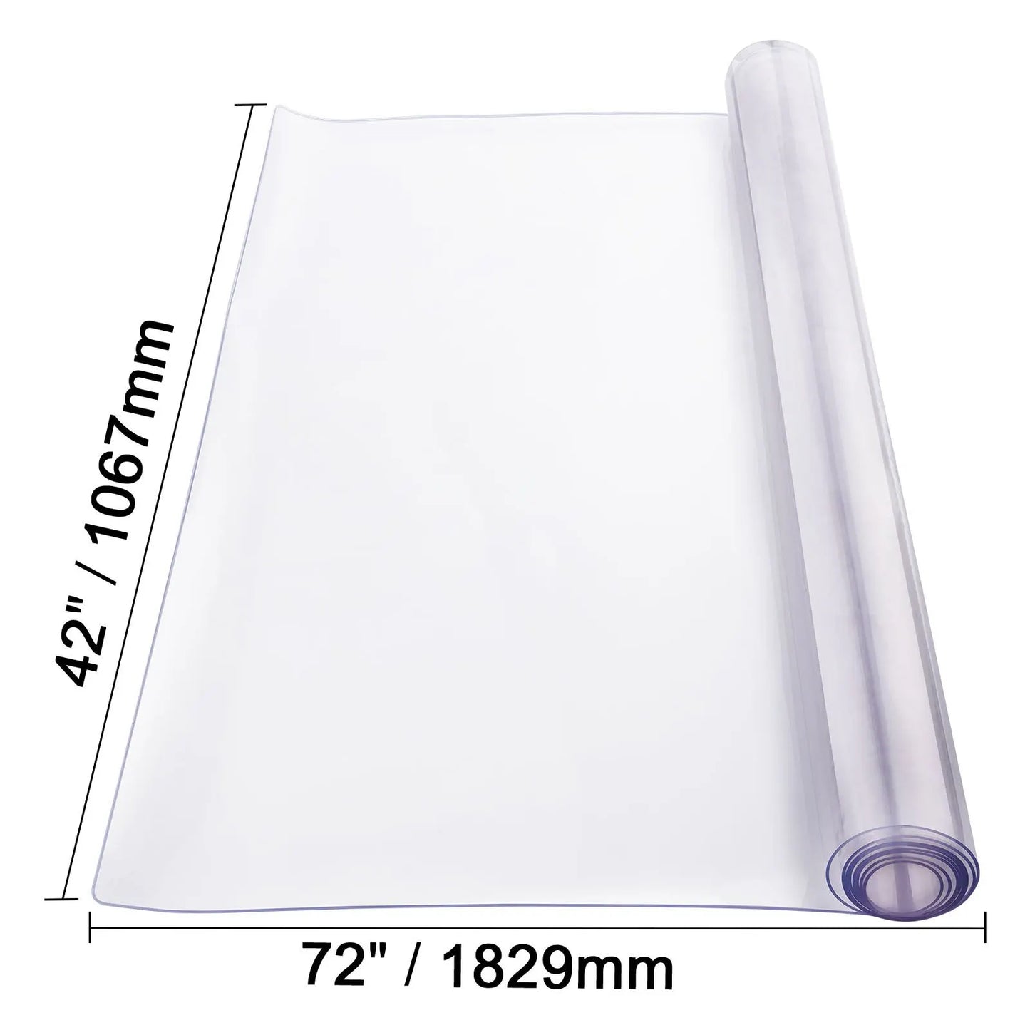 Plastic Table Cover, 42 x 72 Inch 2.0 mm Thick Clear Table Protector, Rectangle PVC Desk Mat, Waterproof & Easy Cleaning Desk Pad Tablecloth, for Office Dresser Dining Room Table Night Stand - Image 8