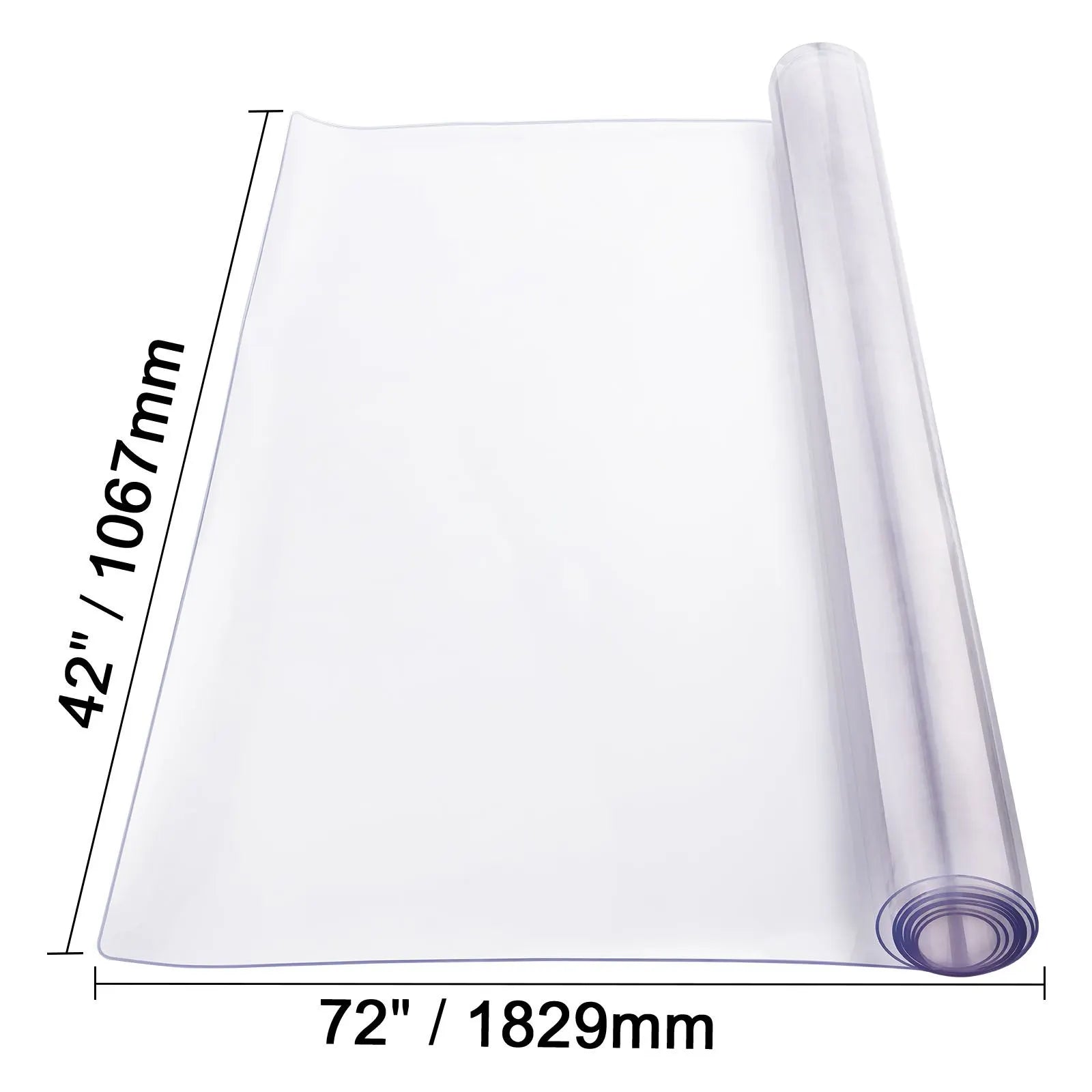 Plastic Table Cover, 42 x 72 Inch 2.0 mm Thick Clear Table Protector, Rectangle PVC Desk Mat, Waterproof & Easy Cleaning Desk Pad Tablecloth, for Office Dresser Dining Room Table Night Stand - Image 8