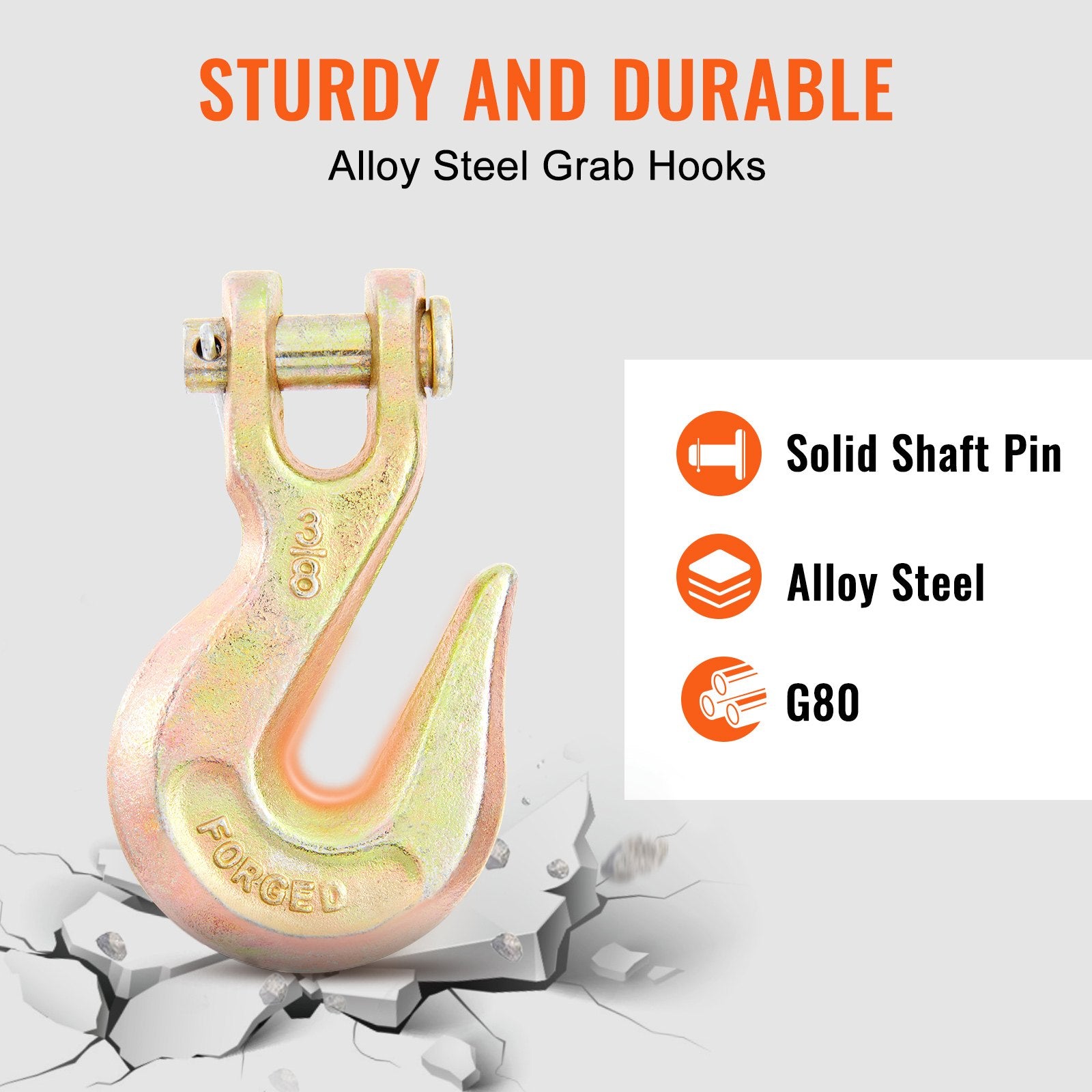 Transport Binder Chain, 220 kg Working Load Limit, 3/8'' x 20' G80 Tow Chain Tie Down with Grab Hooks, DOT Certified, Galvanized Coating Manganese Steel for Dock Factory Construction Site - Image 5