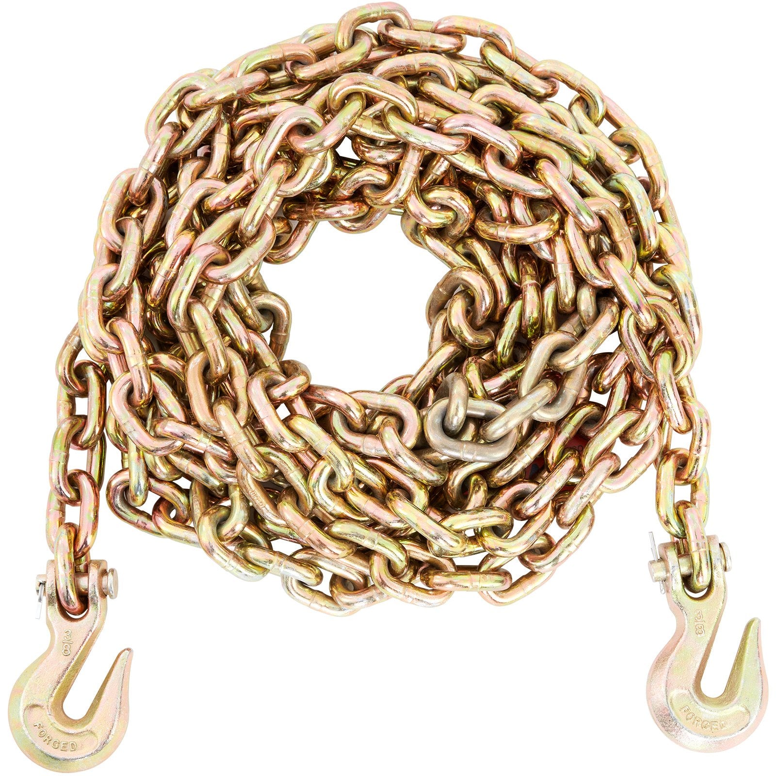 Transport Binder Chain, 220 kg Working Load Limit, 3/8'' x 20' G80 Tow Chain Tie Down with Grab Hooks, DOT Certified, Galvanized Coating Manganese Steel for Dock Factory Construction Site - Image 9