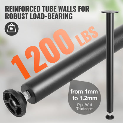 711.2MM Adjustable Desk Legs, Reinforced Steel Office Table Furniture legs Set of 4 for DIY, 544.3KG Load Capacity Heavy Duty Desk Legs, Quick Instalation Legs with Adjustable Foot Cup Black - Image 3