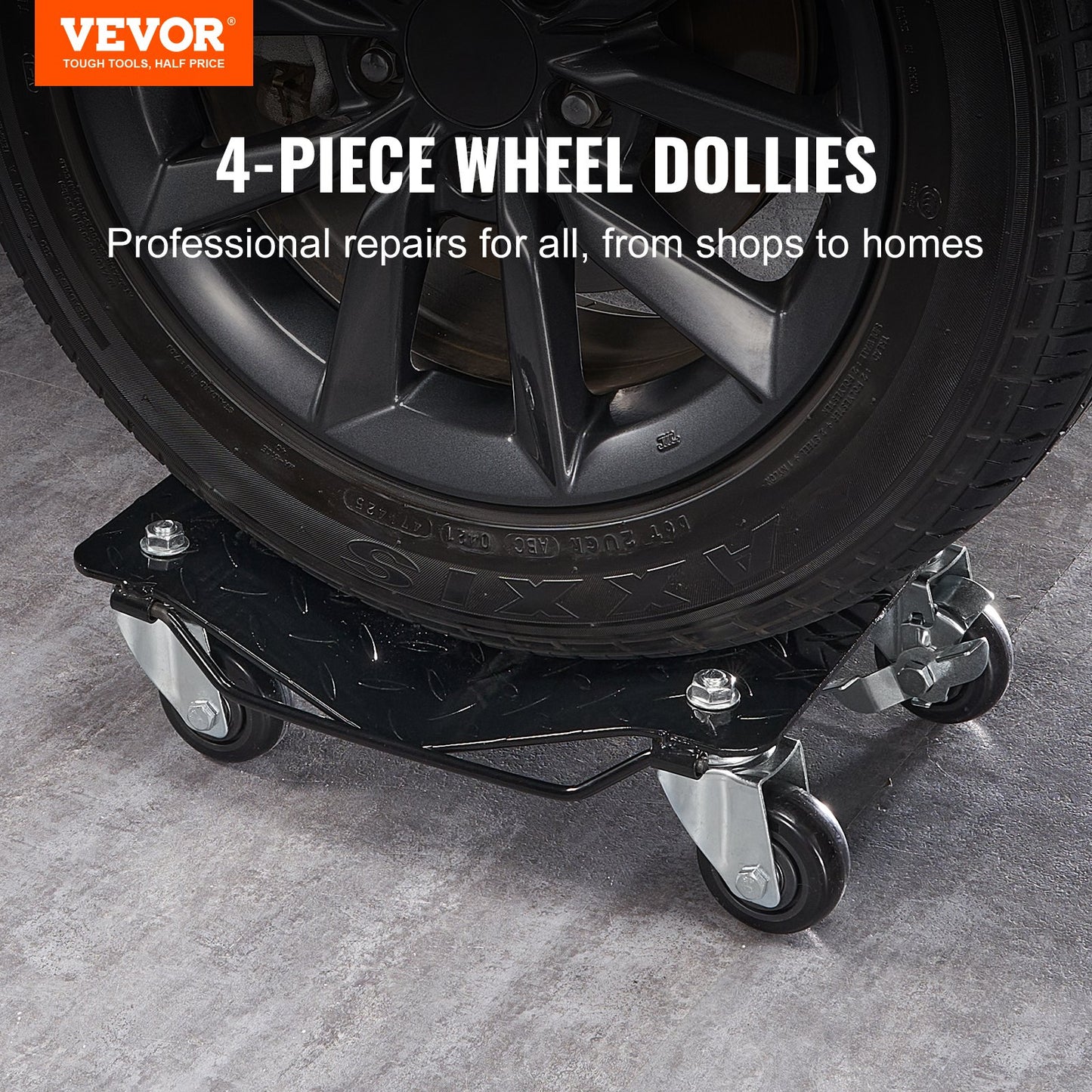 Car Dolly Wheel Tire Dolly 4 PCS Heavy Duty Skate Auto Repair Dolly 6000LB - Image 2