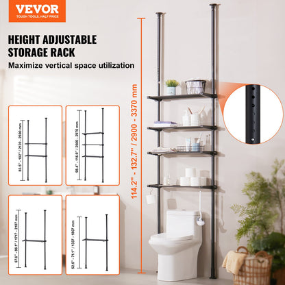 Over the Toilet Storage 4-Tier Bathroom Shelf Rack Space Saver Organizer - Image 2