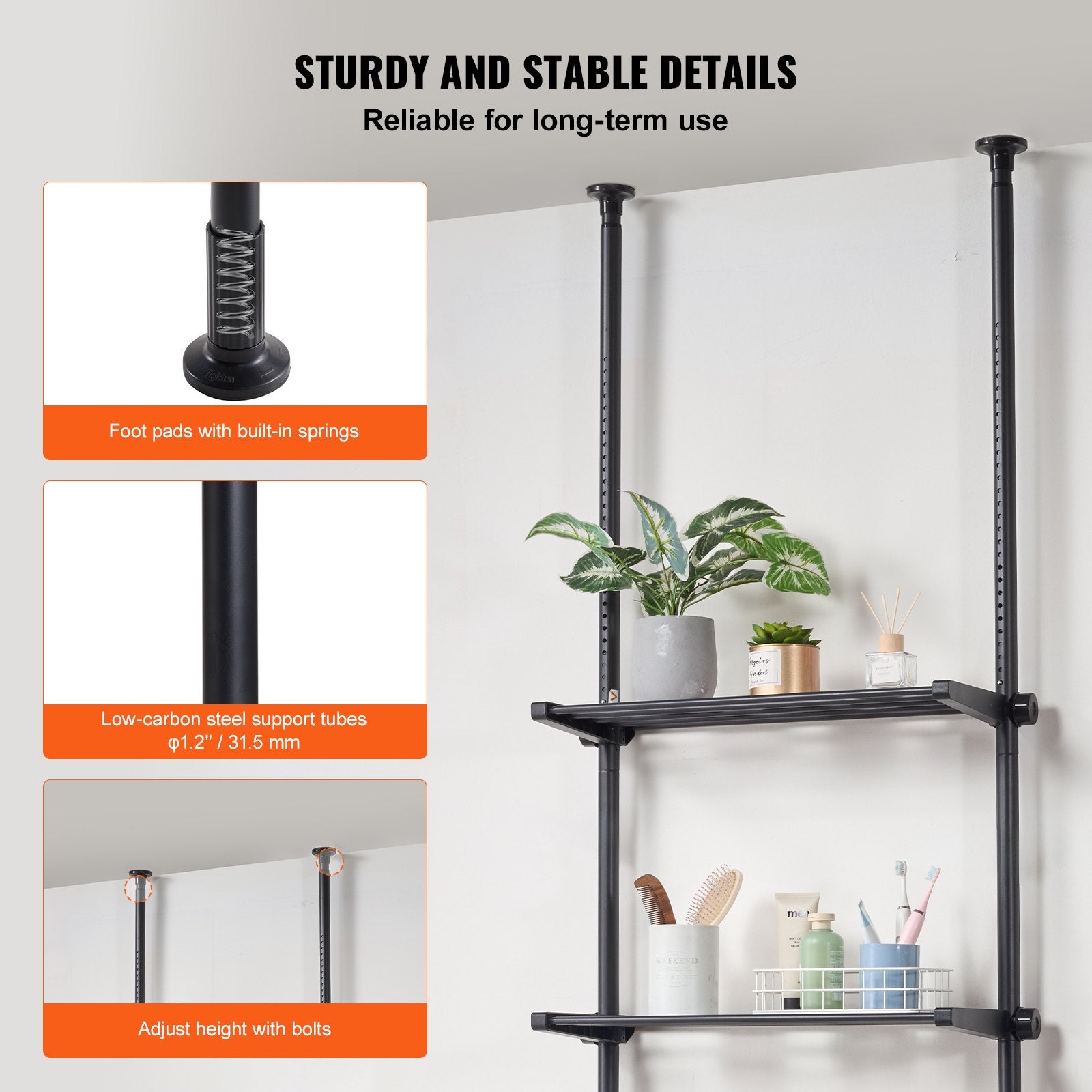 Over the Toilet Storage 4-Tier Bathroom Shelf Rack Space Saver Organizer - Image 4