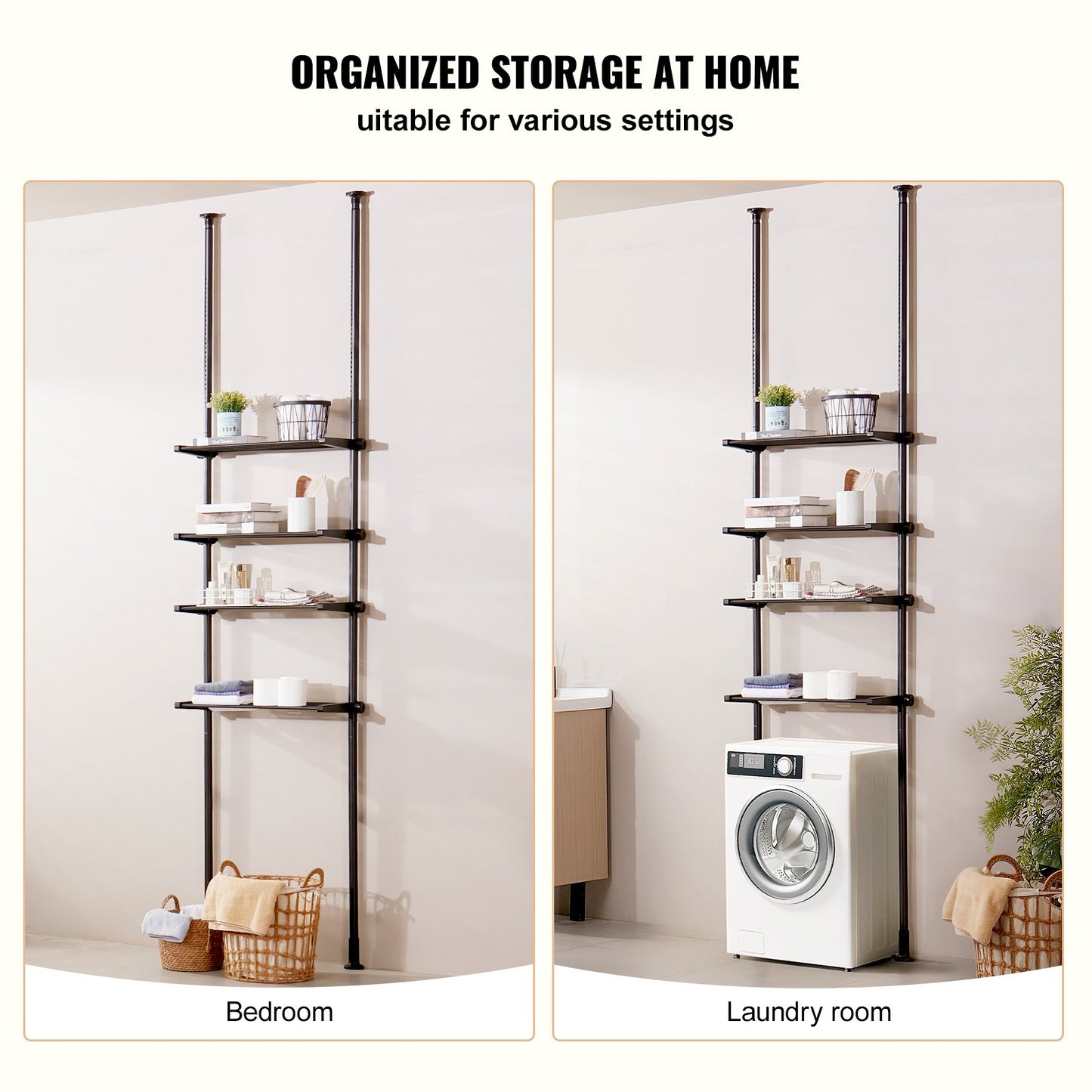 Over the Toilet Storage 4-Tier Bathroom Shelf Rack Space Saver Organizer - Image 6