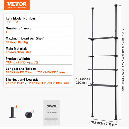 Over the Toilet Storage 4-Tier Bathroom Shelf Rack Space Saver Organizer - Image 7