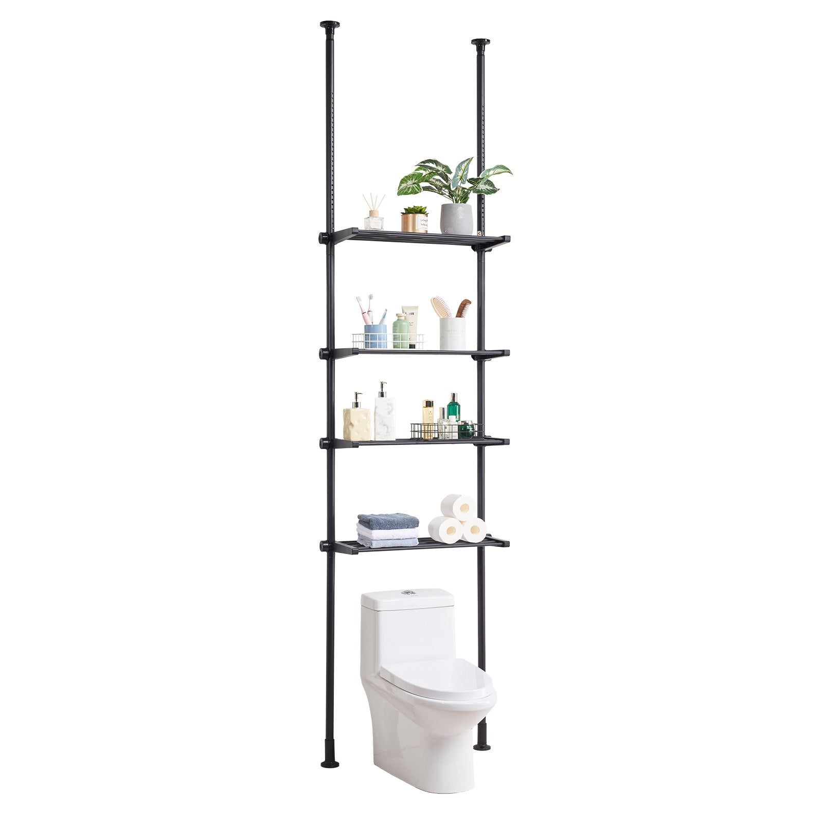 Over the Toilet Storage 4-Tier Bathroom Shelf Rack Space Saver Organizer - Image 9