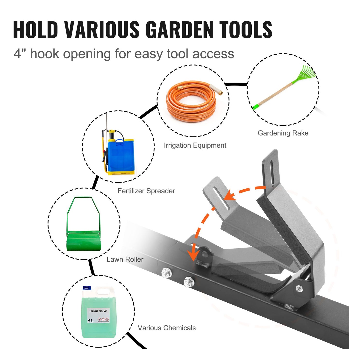 Trimmer Rack, 3 Place Weeder Trimmer Rack, Locking Trim Holder Landscape Trailer Rack Carrier Mount on Open Pickup/Trailer Enclosed Trailers, Pair - Image 6