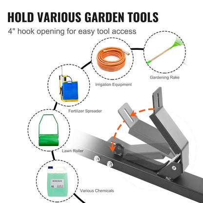 Trimmer Rack, 3 Place Weeder Trimmer Rack, Locking Trim Holder Landscape Trailer Rack Carrier Mount on Open Pickup/Trailer Enclosed Trailers, Pair - Image 6