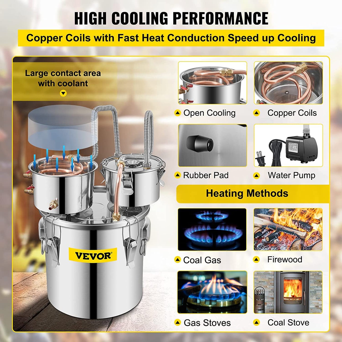 30L 8Gal Alcohol Distiller Water Spirit Boiler Home Brew Copper Alcohol Still - Image 4